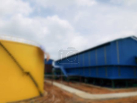 Foto de Banjarmasin, Indonesia - 24 de febrero de 2021 Imagen borrosa Construcción de una planta de tratamiento de agua (4) .jpg - Imagen libre de derechos
