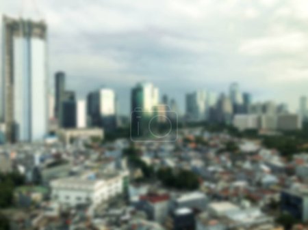 Téléchargez les photos : Jakarta, Indonésie 2 avril 2021 - Image floue Vue de la ville de Jakarta dans la région. (2).jpg - en image libre de droit