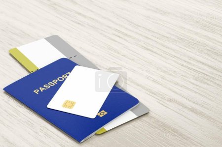Téléchargez les photos : Passeport, carte bancaire et carte d'embarquement - en image libre de droit