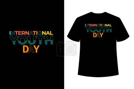 Foto de Vector camiseta diseño para el día internacional de la juventud con tipografía camiseta diseño - Imagen libre de derechos