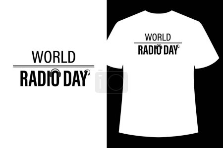 Ilustración de Día mundial de la radio ilustración vector concepto gráfico. Bueno para el diseño de camisetas blancas y negras - Imagen libre de derechos