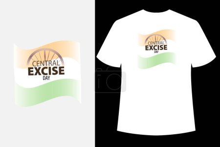 Foto de Día Central del Impuesto Especial se celebra cada año el 24 de febrero en toda la India, vector Ilustración con emblema de la India, diseño de la camiseta bandera - Imagen libre de derechos