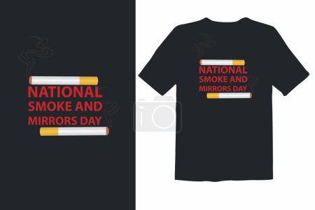Ilustración de Día Nacional del Humo y los Espejos diseño de la camiseta - Imagen libre de derechos