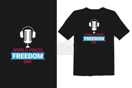 Téléchargez les illustrations : T-shirt vectoriel Journée mondiale de la liberté de la presse illustration design créatif - en licence libre de droit