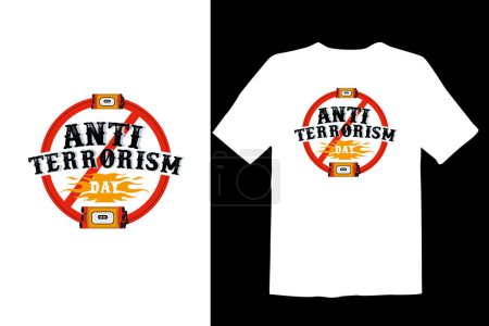 Illustration for Anti Terrorism Day t shirt design. world Anti Terrorism Day t shirt design. Creative Abstract t shirt design Design - Royalty Free Image
