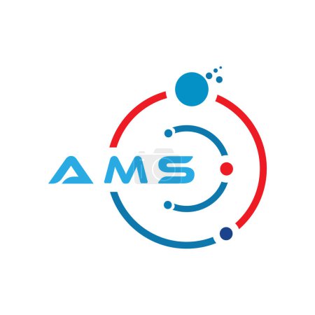 Illustration for AMS letter technology logo design on white background. AMS creative initials letter IT logo concept. AMS letter design - Royalty Free Image