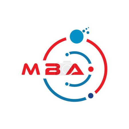 Ilustración de Diseño del logotipo de la tecnología de letras MBA sobre fondo blanco. MBA iniciales creativas letra IT logo concept. Diseño de letras MBA - Imagen libre de derechos