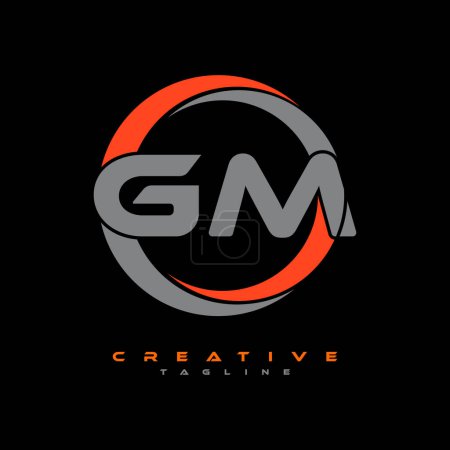 Foto de Diseño del logo de la carta GM sobre fondo negro. GM iniciales creativas letra logo concepto. Diseño carta GM. - Imagen libre de derechos