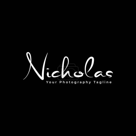 Illustration for Nicholas handwritten signature logo, Make any creative business stand out with this signature, Are you a photographer, event planner or have a lifestyle blog, This gold logo design is the right choice - Royalty Free Image