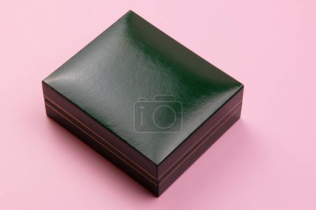 gift box on a pink background. top view, flat lay