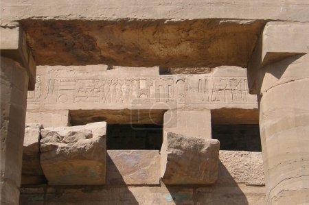 Temple complex in Egypt, stone ruins, desert landscape