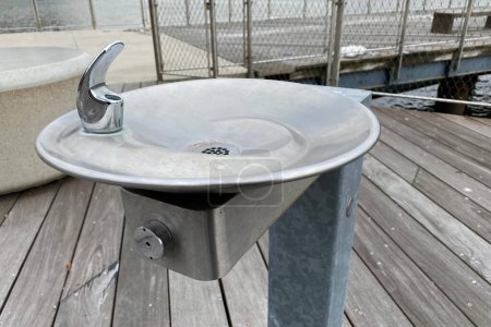 A drinking fountain in a city park of Manhattan