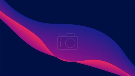 Illustration for Abstract red blue leaf  background, blue wave line neon light 3d tech wallpaper, wave mountain effect, background texture design, wave background, wavy lines, sound, particle, plexus, motion vector, - Royalty Free Image
