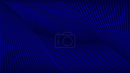 Illustration for Blue wave line art  effect abstract background, blue wave line neon light 3d tech wallpaper, wave mountain effect, background texture design, wave background, wavy lines, sound, particle, plexus, motion vector, - Royalty Free Image