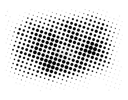 Ilustración de Blanco y negro Efecto de puntos de medio tono. Patrón vectorial de efecto de medio tono. Puntos de círculo aislados en el fondo blanco - Imagen libre de derechos