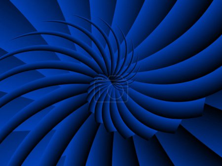 a blue spiral design with a black background, abstract blue spiral fractal burst background,  wallpaper design