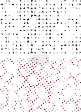 Ilustración de Conjunto de ilustración de vector de fondo de patrón de medio tono negro rojo, efecto de punto de medio tono con textura cuadrada, diseño de píxeles, vectores de medio tono, patrón de puntos de medio tono blanco y negro, gruñón, medio tono abstracto - Imagen libre de derechos
