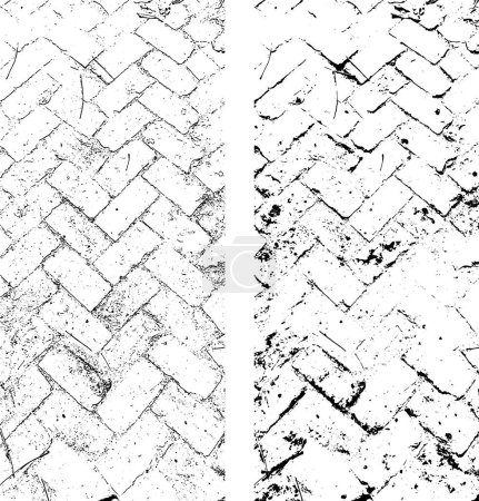 a set of four different textures of a brick wall, grunge texture background black and white color with old bricks wall texture Vintage old brick floor