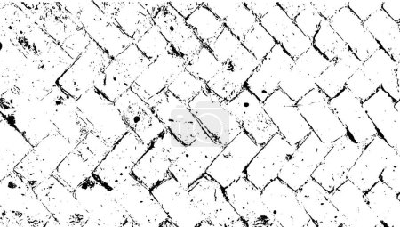 grunge texture background black and white color with old bricks wall texture, Vintage old brick floor vector illustration
