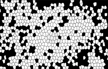 Ilustración de Un patrón en blanco y negro de cuadrados pequeños, fondo abstracto de diseño de vectores de píxeles de mosaico, - Imagen libre de derechos