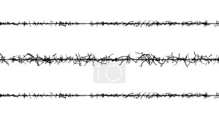 Illustration for Barbed wire seamless pattern vector, vintage border,spiky wire fencing, grungy border barrier,barbed wire border,barbwire wire fence, barbed wire isolated, - Royalty Free Image