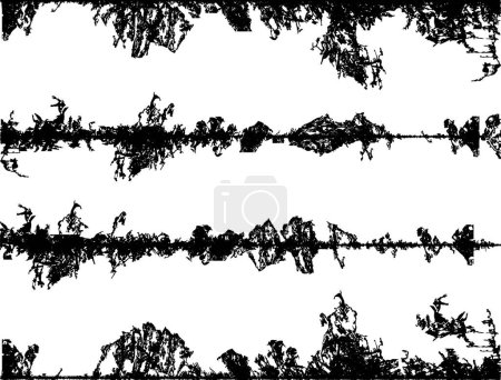 Illustration for Frame of wire, barbed wire texture set, black and white barbed wire border, sound waves in different shapes and sizes, - Royalty Free Image