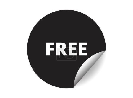 Illustration for Free round sticker sign. Free circle sticker banner, badge symbol vector illustration. - Royalty Free Image
