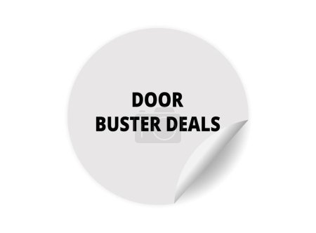 Illustration for Door buster deals round sticker sign. Door buster deals circle sticker banner, badge symbol vector illustration. - Royalty Free Image