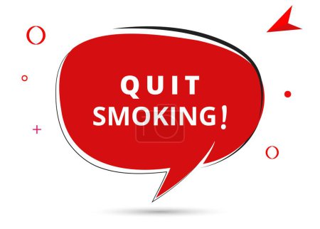 Illustration for Quit smoking speech bubble text. Hi There on bright color for Sticker, Banner and Poster. vector illustration. - Royalty Free Image