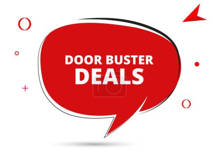 Illustration for Door buster deals speech bubble text. Hi There on bright color for Sticker, Banner and Poster. vector illustration. - Royalty Free Image