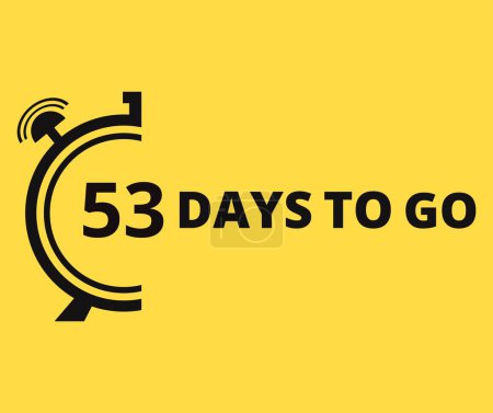 Illustration for 53 Days to go Countdown left days banner. Banner and Poster. vector illustration. - Royalty Free Image