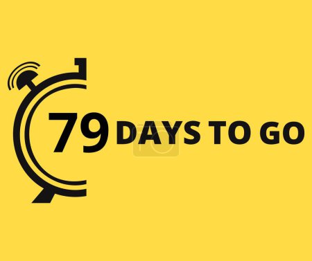 Illustration for 79 Days to go Countdown left days banner. Banner and Poster. vector illustration. - Royalty Free Image