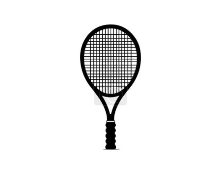Tennis racket icon on white background. Vector illustration in trendy flat style.