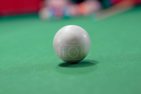 White ball on billiard table