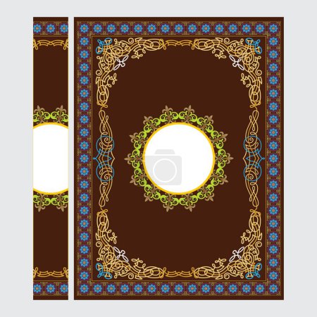 Téléchargez les illustrations : Couverture de livre arabe design vectoriel koran page couverture de livre islamique brochure - en licence libre de droit