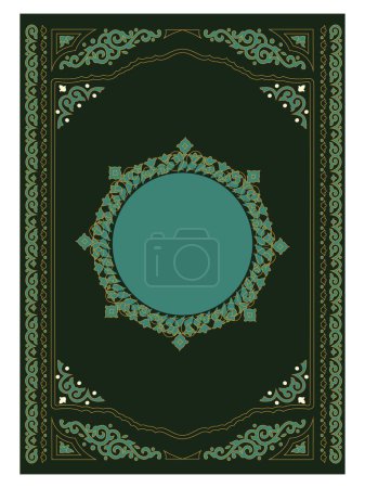 Diseño de la portada del libro estilo árabe islámico con la frontera del patrón árabe