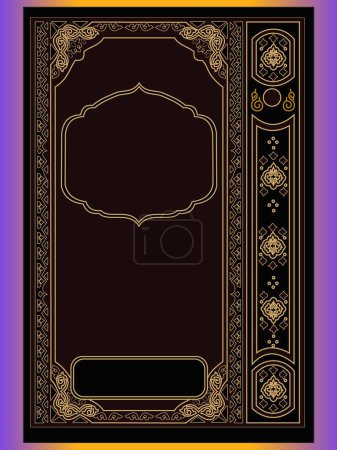 Téléchargez les illustrations : Design de couverture de livre de style islamique arabe avec motif et ornements arabes - en licence libre de droit