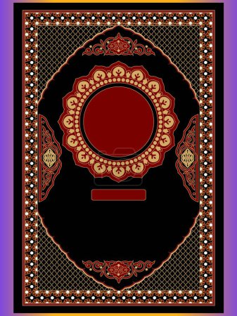 Téléchargez les illustrations : Design de couverture de livre de style islamique arabe avec motif et ornements arabes - en licence libre de droit