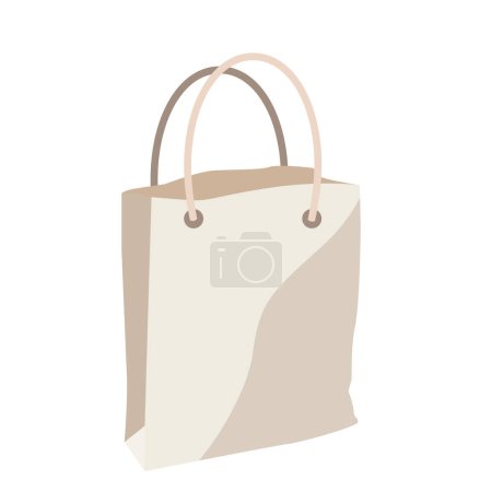 Ilustración de Vector de bolsa de papel, Bolsa de compras vacía con asas de papel, ilustraciones de vectores - Imagen libre de derechos
