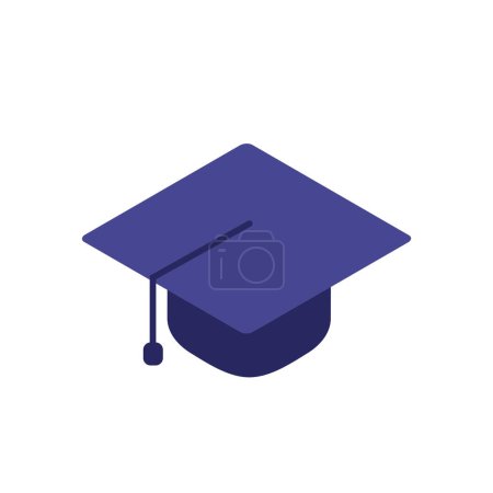 Ilustración de Icono de la tapa de graduación vector aislado en el fondo blanco para su diseño web y aplicación móvil, concepto de logotipo sombrero de graduación - Imagen libre de derechos