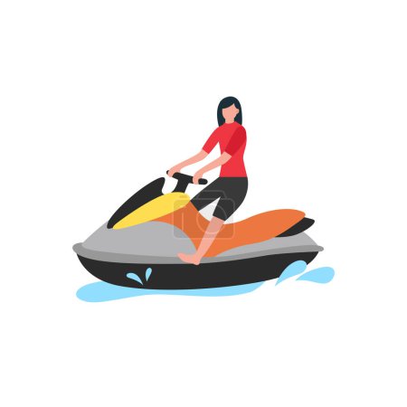 Téléchargez les illustrations : Femme avec illustration vectorielle jet d'eau - en licence libre de droit