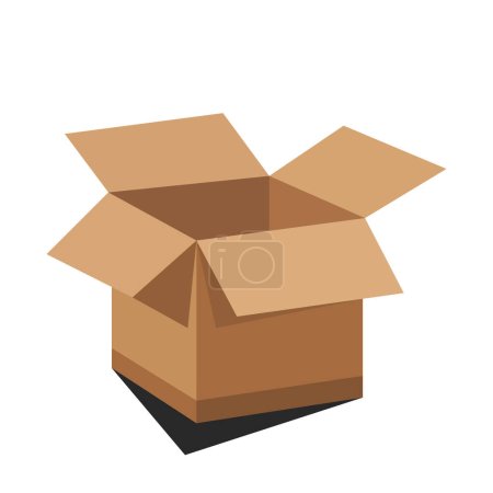 Illustration for Open box vector , Carton delivery packaging open, Cardboard box mockup, vector icon sign illustration design. - Royalty Free Image