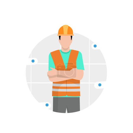 Illustration for Worker builder professions character, repairman and engineers Project managers, and employees in helmets, construction worker vector - Royalty Free Image