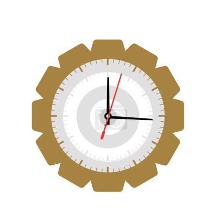 Illustration for Clock icon in flat style, timer on white background. Easy to use and edit, design element illustration - Royalty Free Image