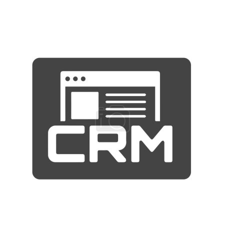 Ilustración de Iconos de CRM, gestión de relaciones con el cliente, concepto de negocio, icono de vector plano para aplicaciones y sitios web - Imagen libre de derechos