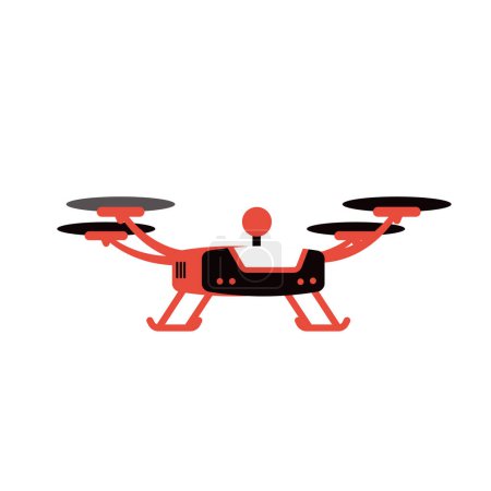Illustration for Remote aerial drone with a camera taking photography or video recording . drone Quadro copter vector illustration - Royalty Free Image