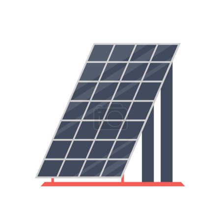 Téléchargez les illustrations : Icône de panneau solaire, La nouvelle batterie solaire génère une électricité pure, vecteur de concept d'énergie - en licence libre de droit