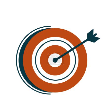 Ilustración de Target goal vector icon success business strategy concept, the target for archery sports or business marketing goal. señal de símbolo de enfoque objetivo. - Imagen libre de derechos