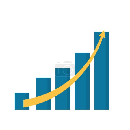 Illustration for Vector chart icon. Graph growing up, movement, growth, progress. Economy report. Financial graph. Chart Symbol vector illustrations - Royalty Free Image