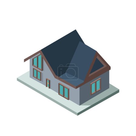 Illustration for House isometric vector icon, Vector isometric infographic element, Real estate, rent and home concept. - Royalty Free Image